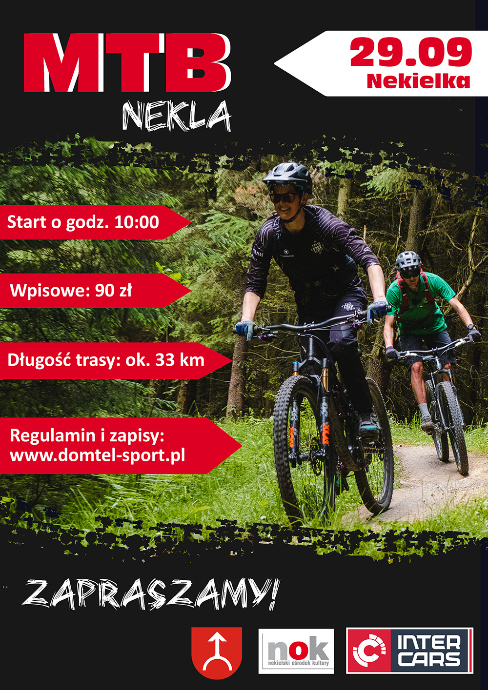 Plakat - Zawody MTB Nekla 29.09.2024